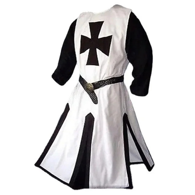 Guerriers médiévaux le chevalier templier croisé Costume pour hommes adultes robe petit haut croix Tabard surcoat tunique vêtements ceinture ukh