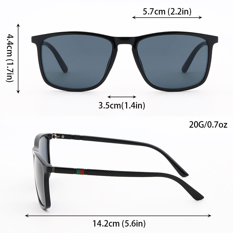 Lunettes de soleil rectangulaires vintage unisexes, lunettes de mode décontractées, ultra-légères pour la conduite et les activités de plein air