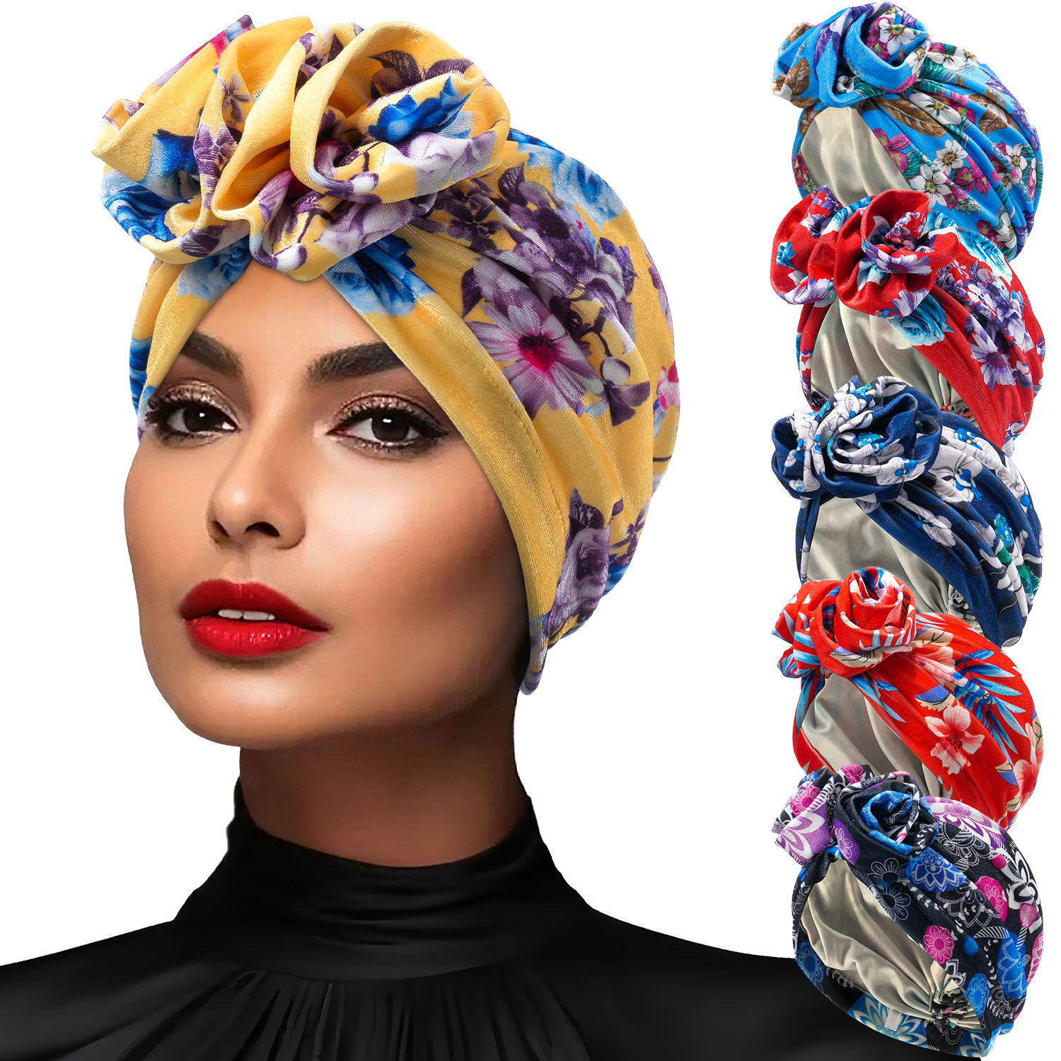 Turbans imprimés bohémien pour femmes, casquettes Hijab musulmanes, foulard, couvre-chef africain, chapeau Turban, accessoires pour cheveux, nouvelle collection