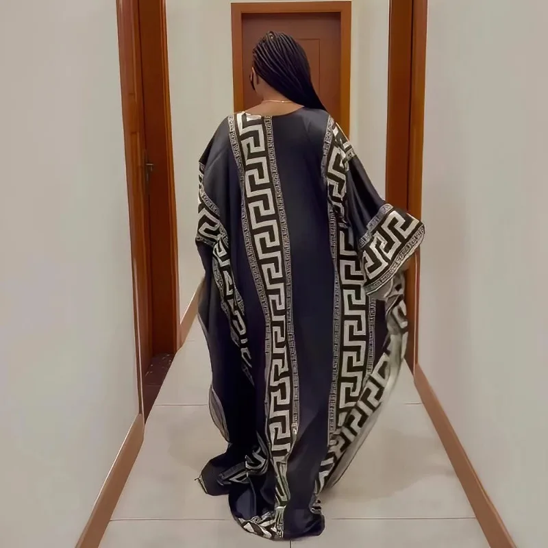 Mode robes africaines pour femme impression numérique robe de soirée manches chauve-souris robes africaines pour les femmes