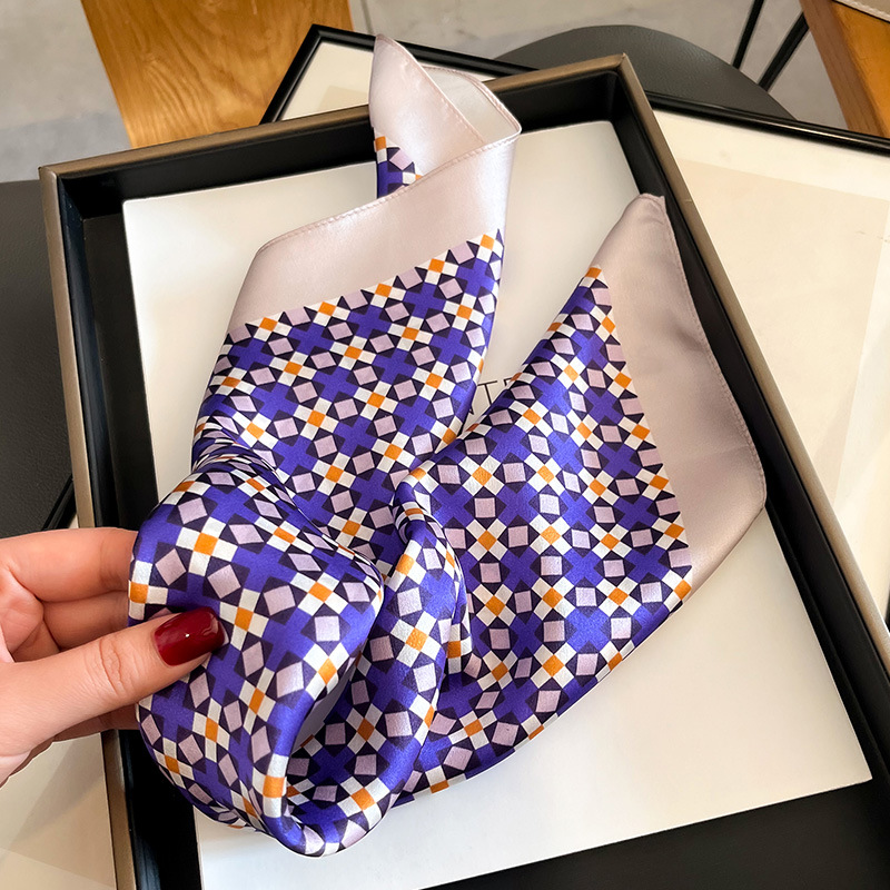 Été 100% véritable Foulard en soie naturelle femmes luxe carré Bandana Foulard enveloppes Foulard femme cheveux ruban bandeau Foulard