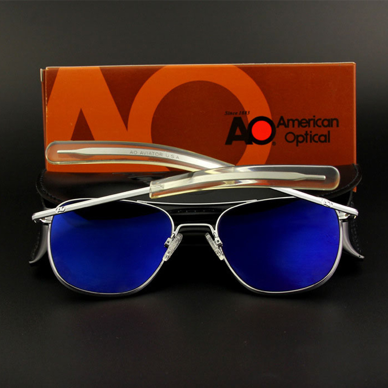 Lunettes de soleil pilote AO pour hommes, qualité supérieure, marque de créateur, lentilles en verre AGX Guatemala, lunettes de soleil pour hommes