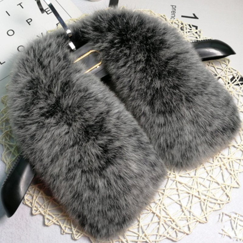 Écharpe en fourrure de renard hiver femmes 100% véritable col de fourrure carrée pour manteau vestes foulards en fourrure naturelle cou châles chauds pour hommes 50-60 cm