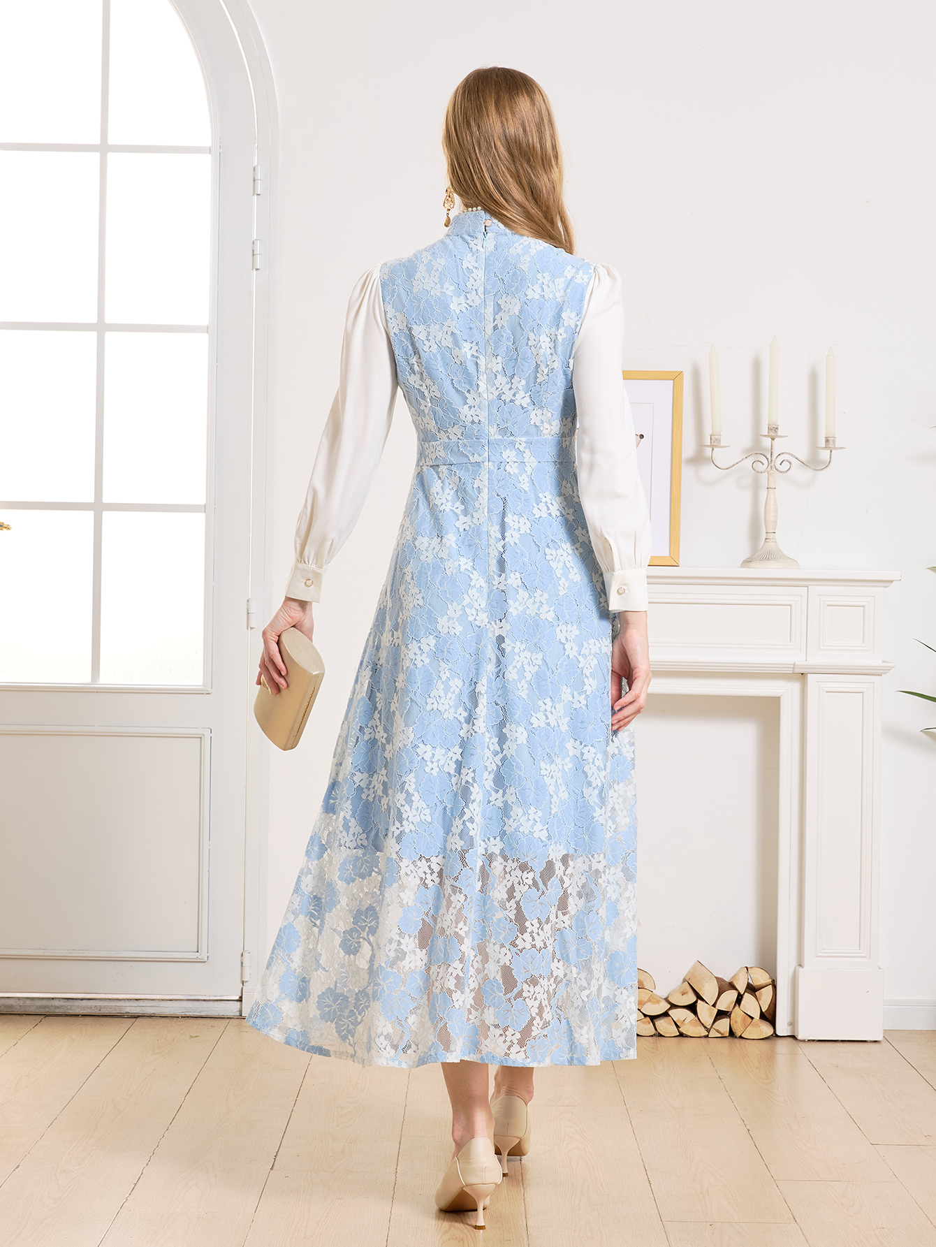 Robe élégante pour femmes DEVCHATA, printemps-été, robes de soirée luxueuses en dentelle, manches longues, vêtements de soirée formels pour femmes
