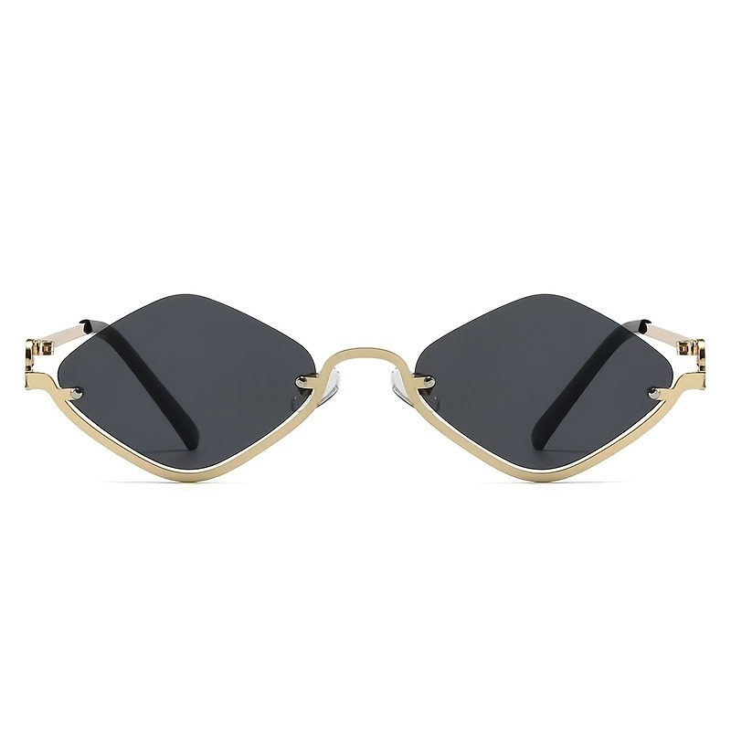Lunettes de mode pour femmes avec monture en métal diamant ultra-légère de style rétro et demi-monture, idéales pour la photographie de rue