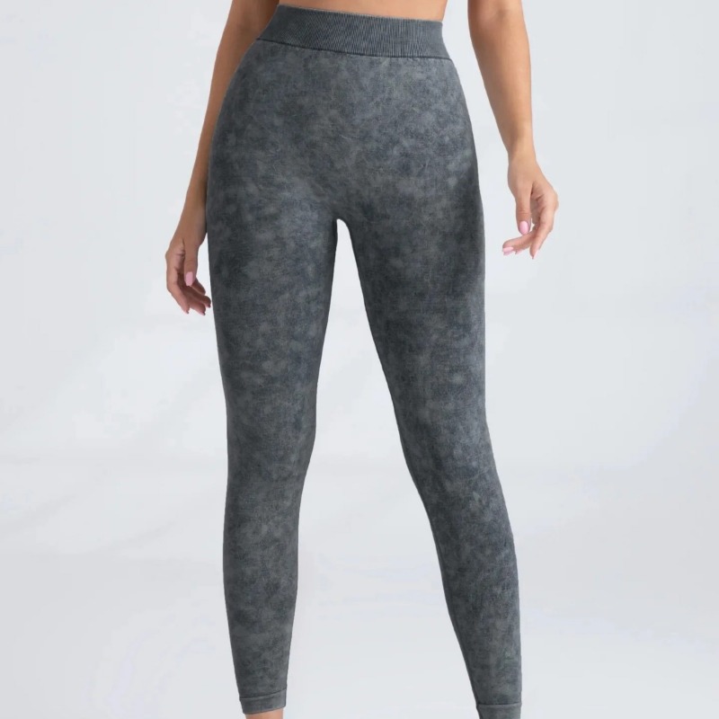Leggings de sport sans couture pour femmes, collants à dos en V, taille haute, rehausseur de hanches, pantalons de gymnastique, lavage à l'eau givrée, extensibles, Yoga