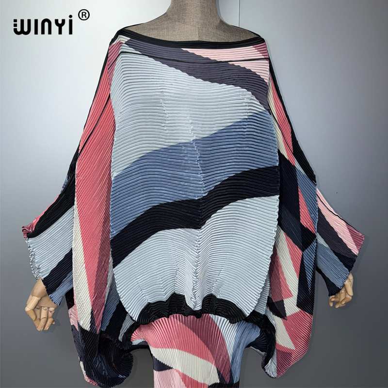 Robe ample plissée élastique WINYI Africa, robe de plage, kaftan, abaya, robe de soirée de luxe Dubaï, robe de soirée, abaya pour femme musulmane