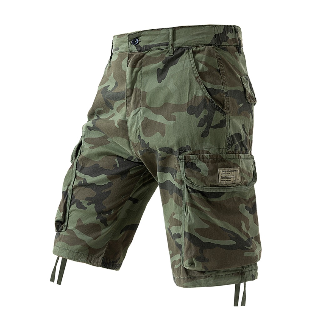 Shorts cargo camouflage pour homme, multi-poches, en coton, décontractés, pour l'extérieur, shorts d'été, demi-pantalons respirants
