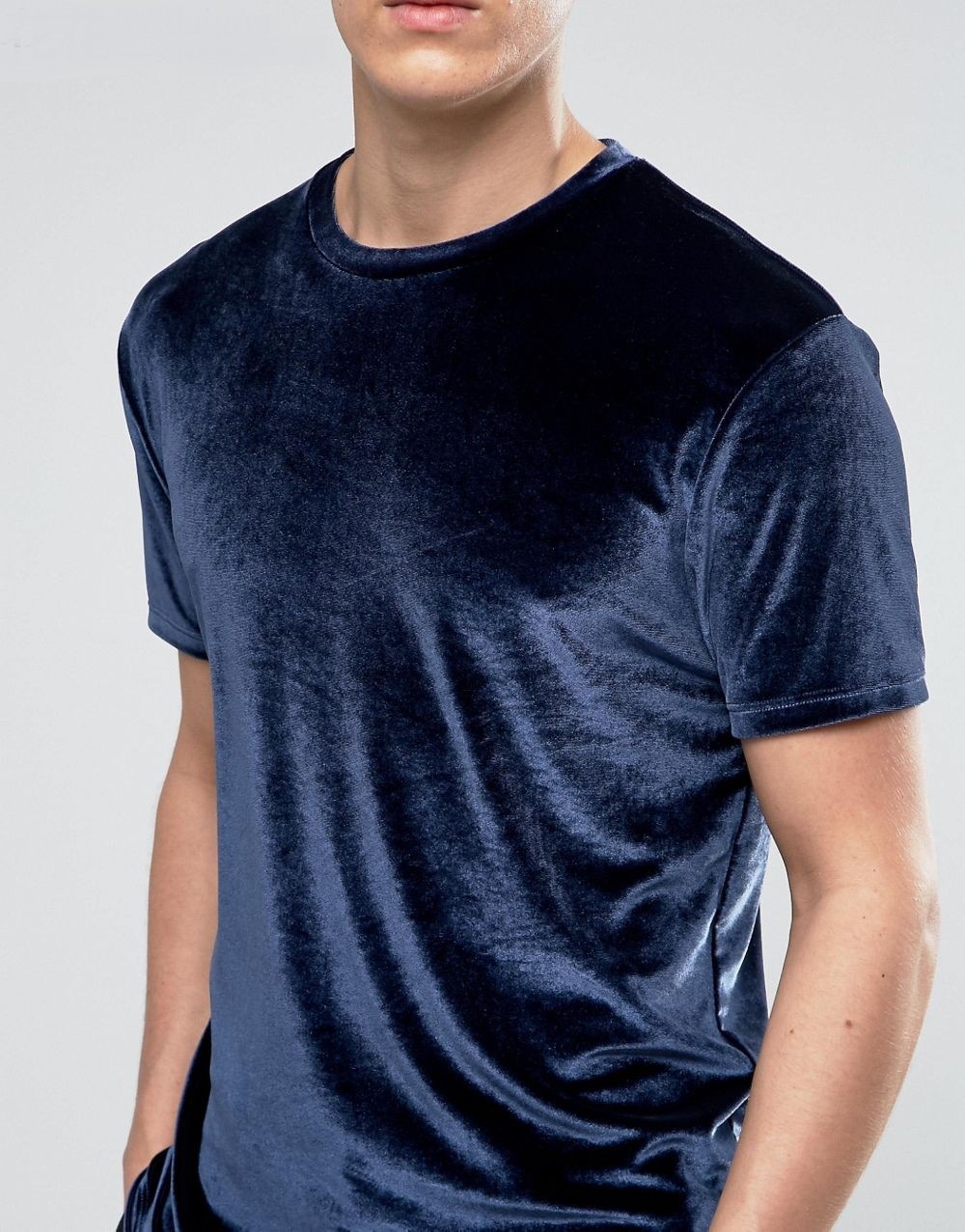 T-shirt à manches courtes en velours pour hommes, mode coréenne, rose, jaune, noir, streetwear, hip hop, vintage, velours, t-shirts