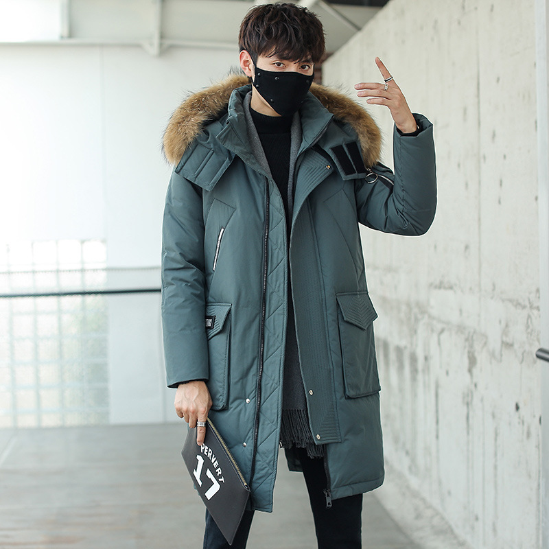 Parka épaisse au dessus du genou pour hommes, nouvelle Version coréenne, Style mi à Long, beau manteau tendance pour hommes, Parkas Design de haute qualité