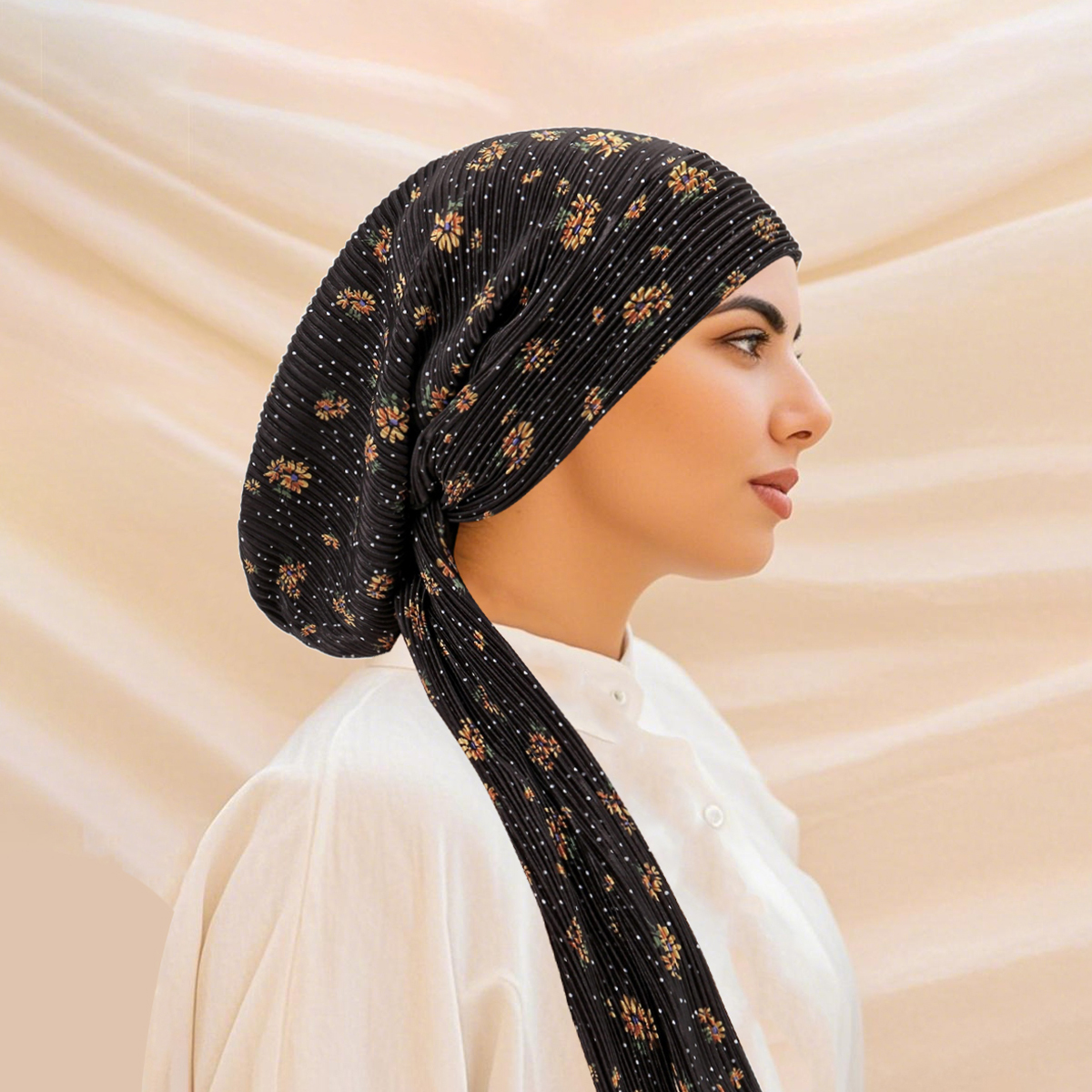 2025 nouveau froissé femmes imprimé fleuri élastique musulman Turban Hijab Cancer foulard chimio perte de cheveux chapeau pré-attaché chapeaux Bandan