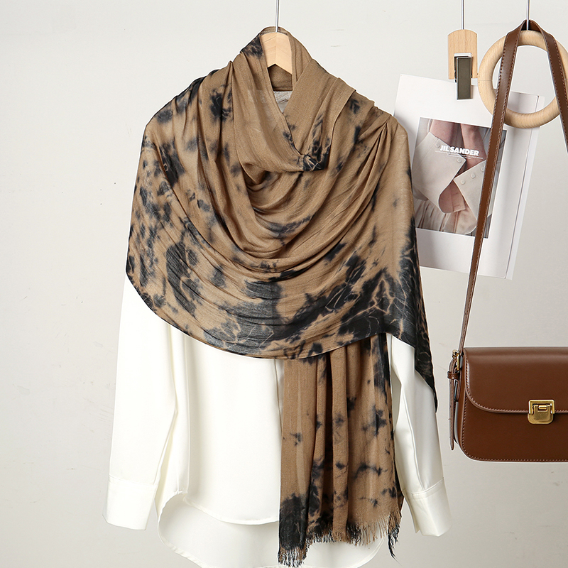 Mode imprimé musulman Hijab respirant Hijabs rayonne Viscose tissé cravate-teinture châles colorés femmes musulmanes foulard Hijabs