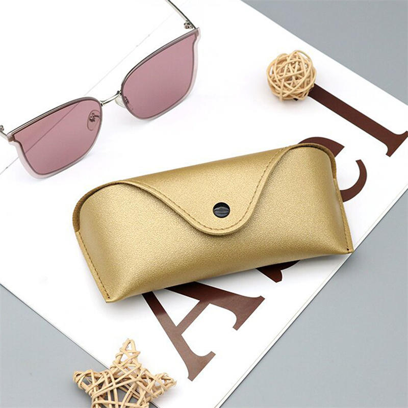 Boîte à lunettes d'été en cuir PU haut de gamme couleur unie, étui à lunettes de soleil et de vue résistant à la pression, sacs à lunettes