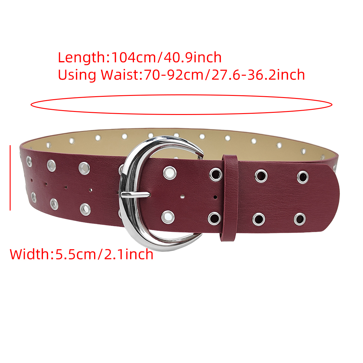 Ankora – ceinture large pour femmes, accessoire de robe décorative rouge, design accrocheur, mode de rue
