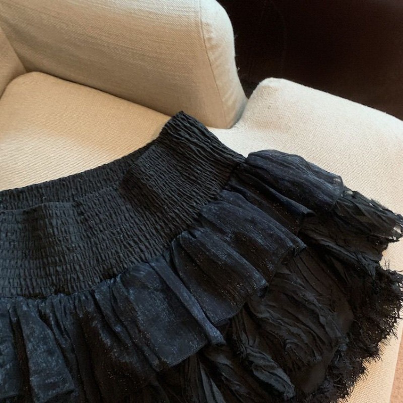Nouvelle jupe bouffante en dentelle et maille sexy pour femme 2026, taille élastique