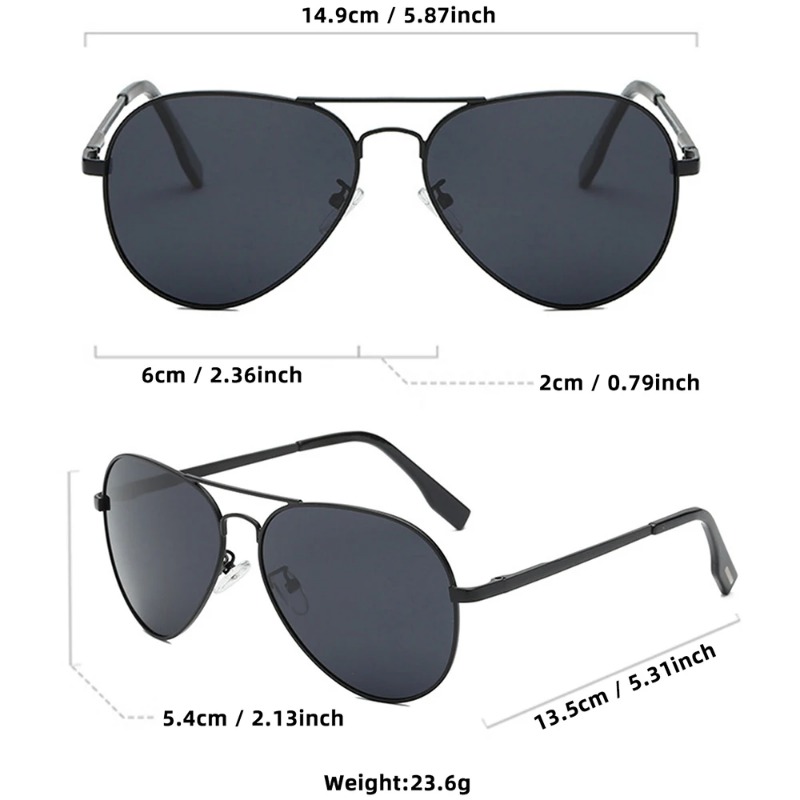 Lunettes de soleil classiques Big Pilot pour hommes, lunettes de soleil d'aviation en métal noir de luxe, lunettes de soleil de mode pour hommes, lunettes de soleil pour la conduite et les vacances, UV400