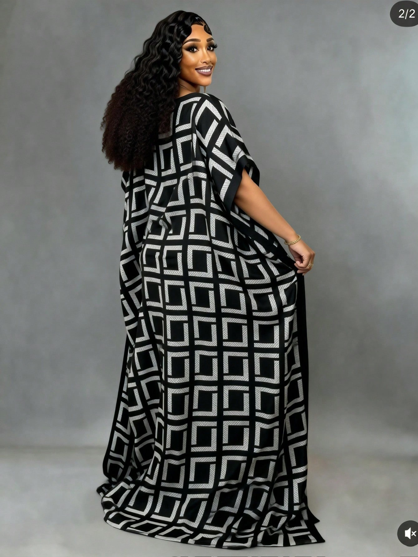 Robe Kaftan Élégante Grande Taille en Soie Style Moyen-Orient avec Foulard Imprimé Africain, Ensemble 2 Pièces Tendance pour Femme