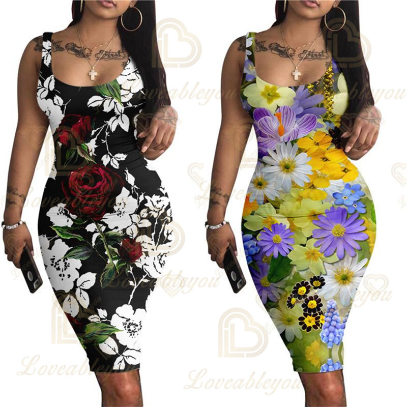 Robe mi-longue sexy à fleurs roses pour femmes, robes de club, cadeau féminin, FibrSemi, précieux, été, 2022