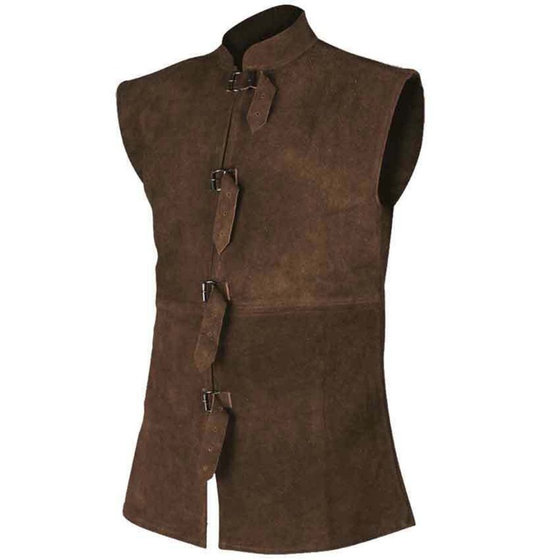 Tunique Médiévale en Daim pour Homme et Femme, Costume Vibasin, Tenue en Y, Manteau en Fibre, Renaissance