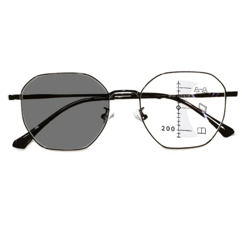 Lunettes de lecture photochromiques tendance pour femmes et hommes, monture carrée classique HD presbytie, couleur changeante, multifocales progressives