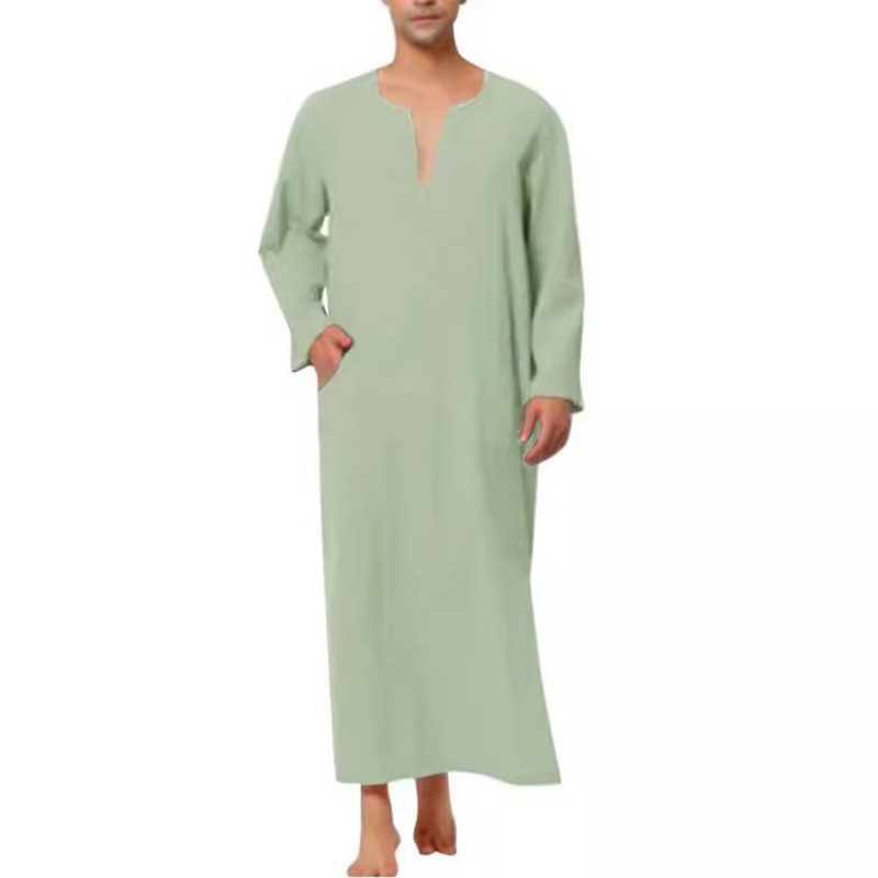 Robe musulmane de style arabe minimaliste pour hommes, manches courtes et longues, Abaya islamique, vêtements pour hommes, ensembles de mode musulmane, Caftan saoudien Abayat