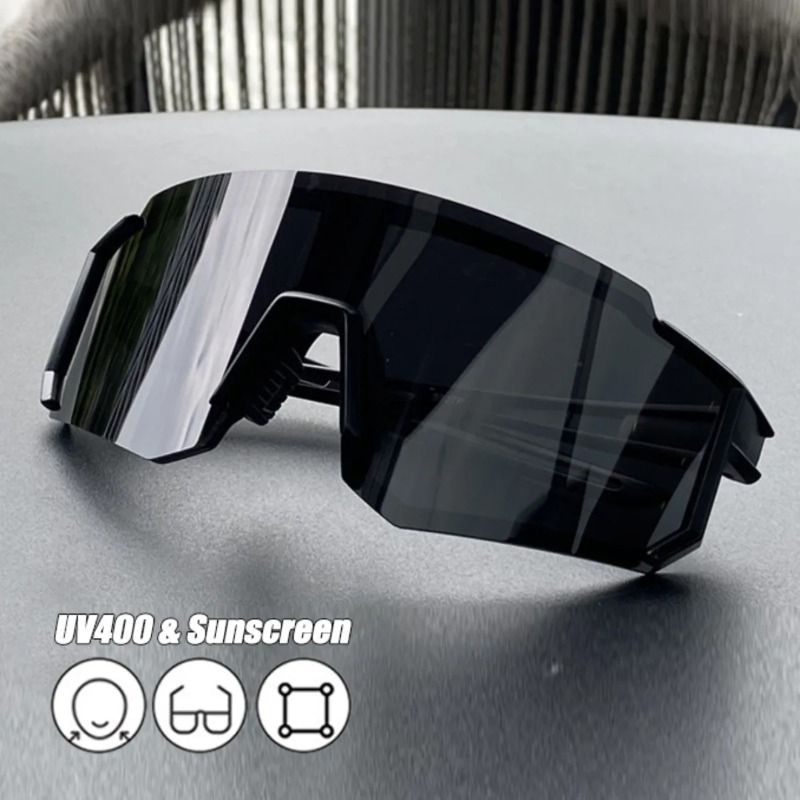 Lunettes de soleil de cyclisme UV400 pour hommes et femmes, anti-ultraviolets, pour sports de plein air, randonnée, escalade, VTT, monture large, surdimensionnées