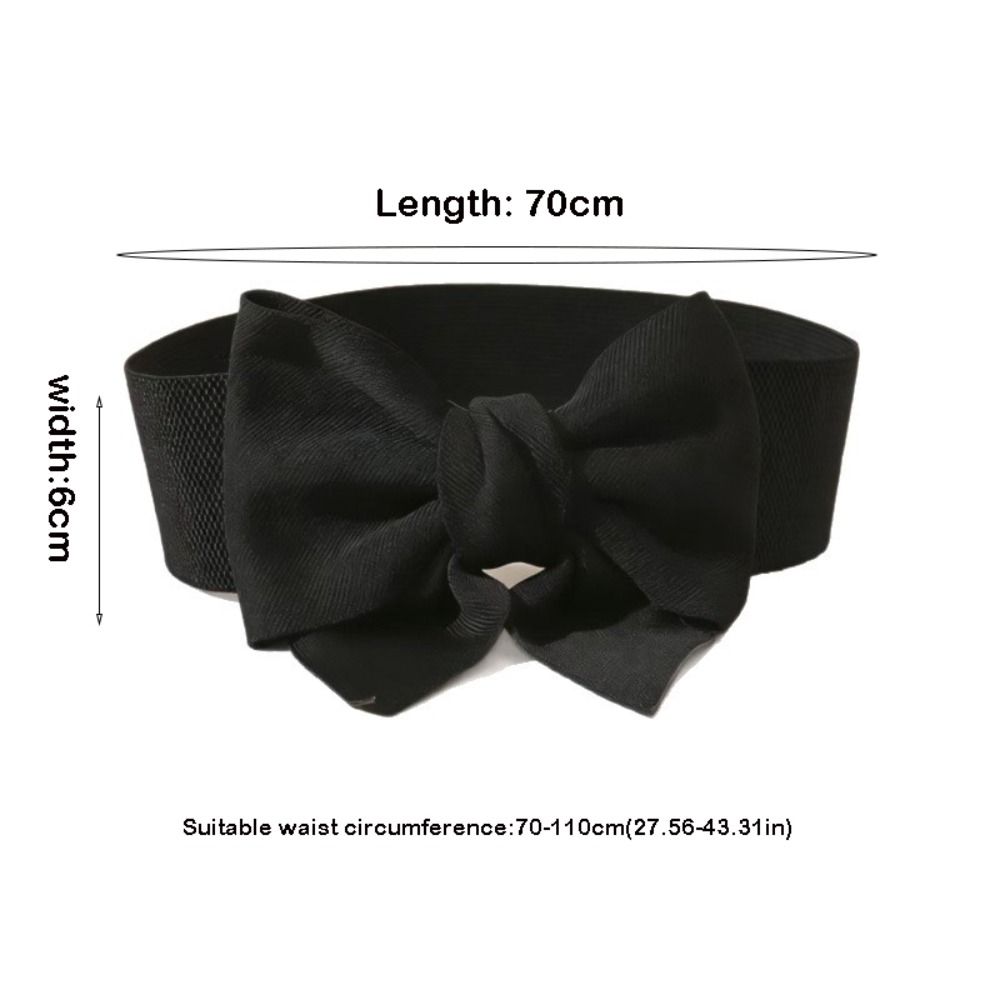 Ceinture large élégante à nœud papillon, couleur unie, élastique et réglable, pour décorer les robes et accessoires vestimentaires