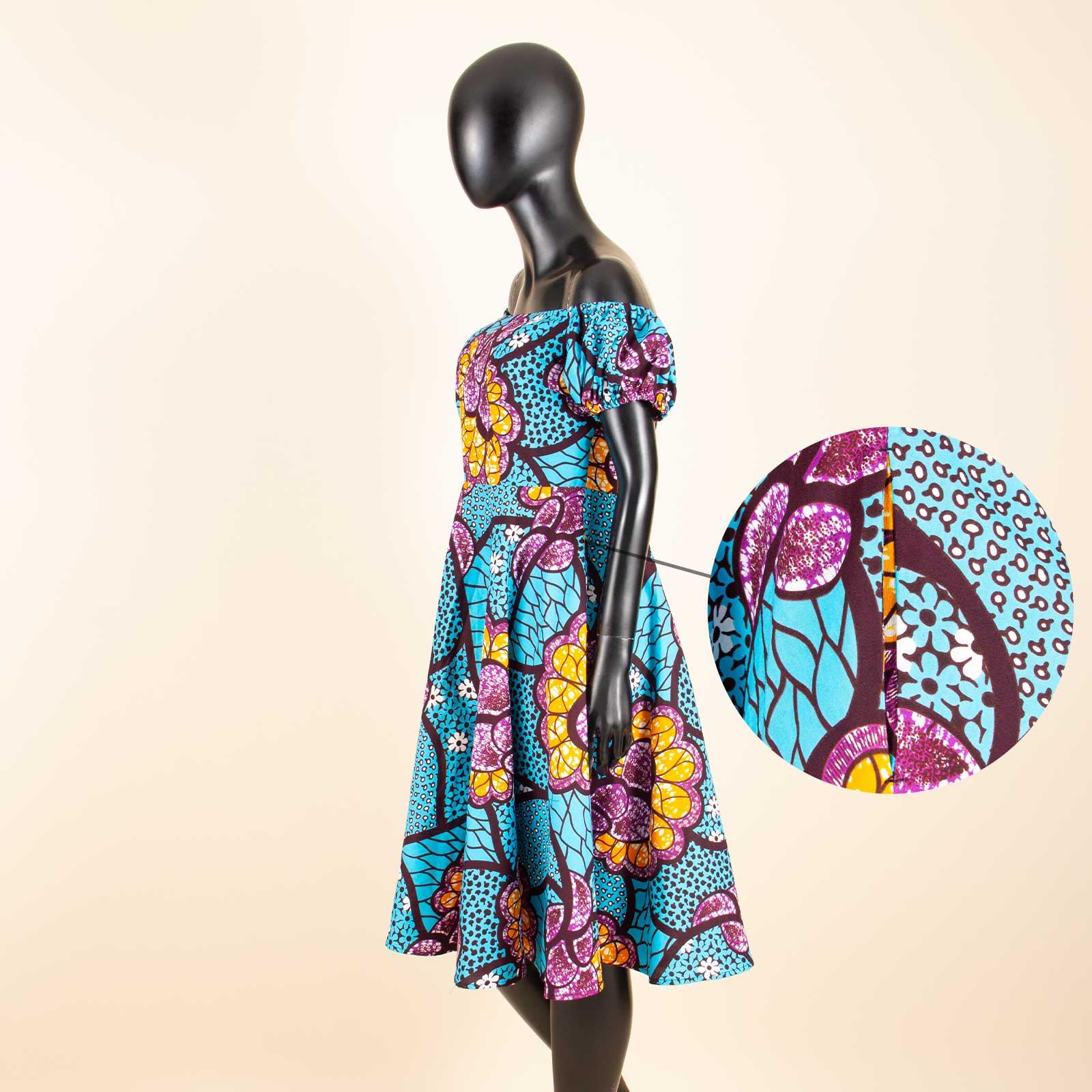 Robe africaine mi-longue imprimée à manches courtes pour femmes, tenue Ankara, tenue traditionnelle, vêtements de mode élégants, taille haute, 2425102