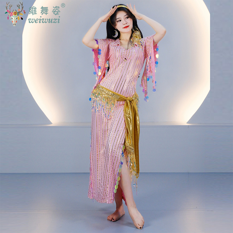 Robes de danse orientale pour femmes, robes à gros sequins, robe Shaabi Baladi Saidi, robe égyptienne, vêtements de compétition, costume de danse de groupe orientale