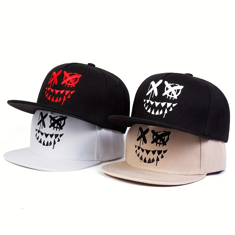 Casquette Hip Hop pour Homme Personnalisée Broderie Coton Réglable Snapback Printemps Été Chapeau de Soleil Extérieur Loisirs