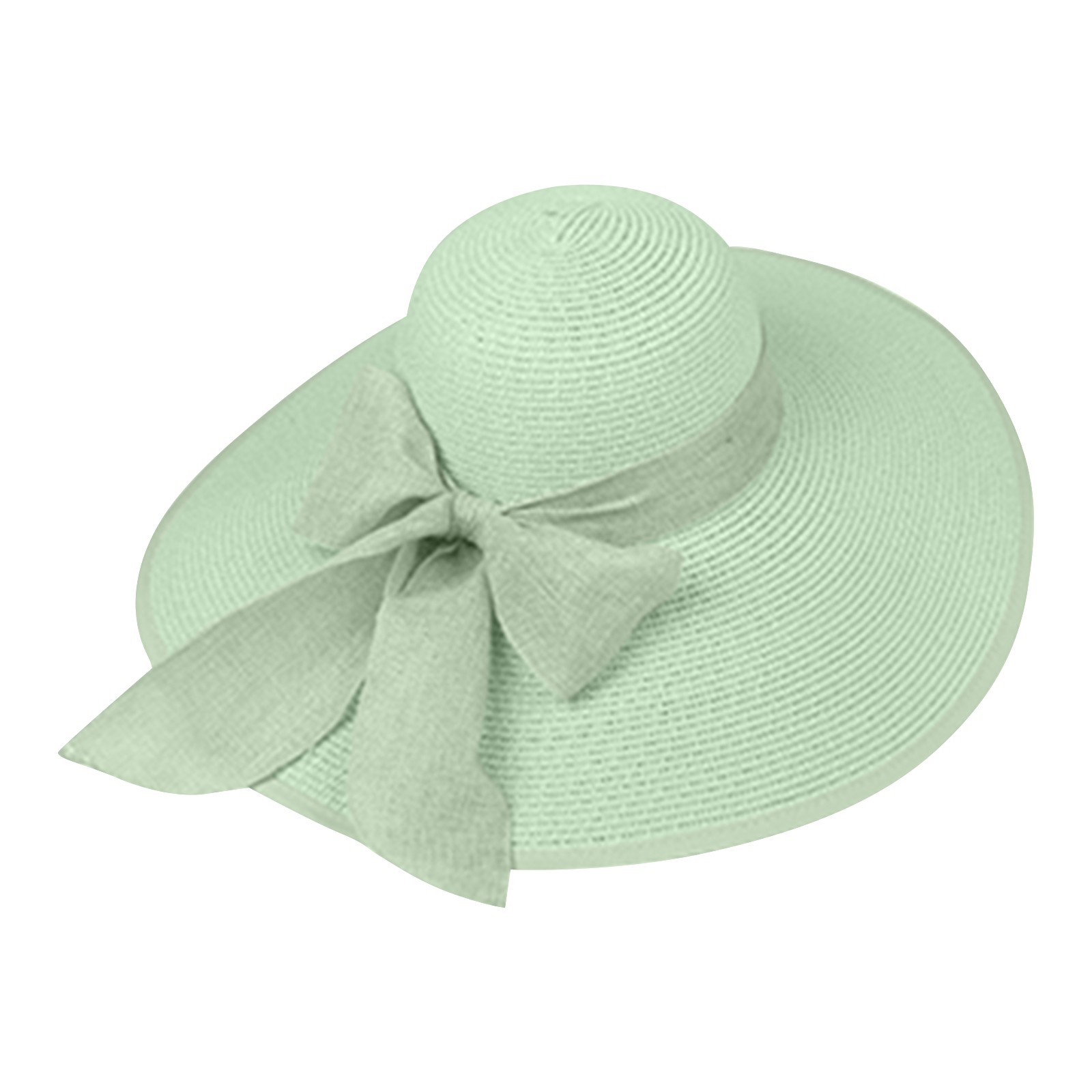 Chapeau de paille d'été pour femmes, avec nœud papillon, à large bord, pliable, Panama, pour adultes, Protection solaire en plein air, ruban plat, casquette de plage, nouvelle collection