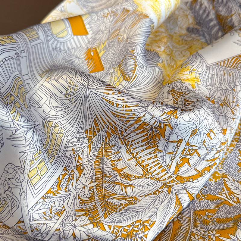 Foulard carré de luxe effet soie pour femme, imprimé satiné 2026, bandeau pour cheveux printemps, bandana, écharpe, châle, enveloppe