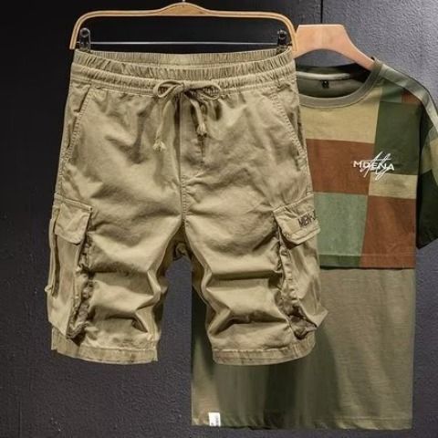 Mode 2026 Pantalon décontracté tendance pour jeunes, coupe ample, taille grande, short cargo d'été pour hommes