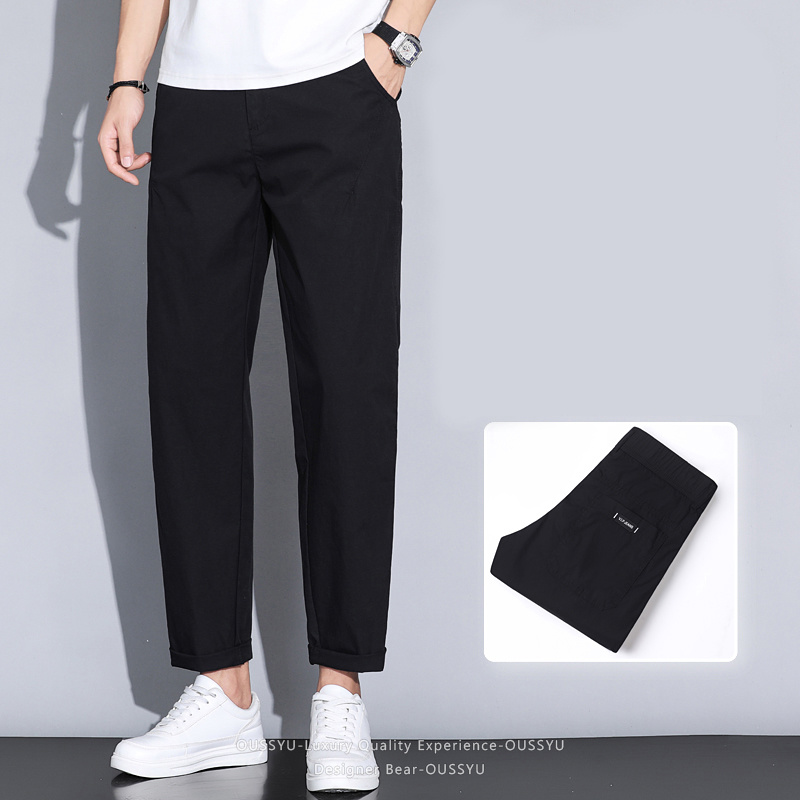 Pantalon Chino Homme Été Fin Décontracté Taille Élastique Séchage Rapide pour Travail et Extérieur – Gris, Kaki, Noir