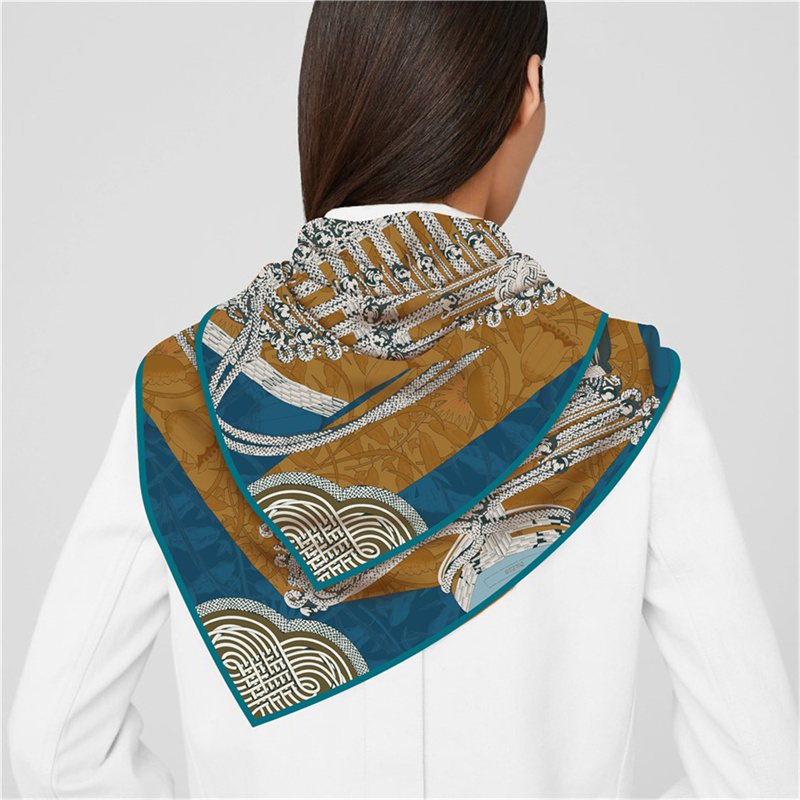 Injplanchers f-Foulards Carrés Imprimés Rétro pour Femme, Châles de Plage, Bandana, Hijabs