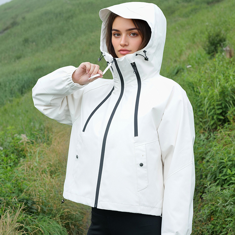 Veste courte à capuche décontractée pour femmes, légère, manches Raglan d'extérieur, Double fermeture éclair, mode Durable, début du printemps, printemps été