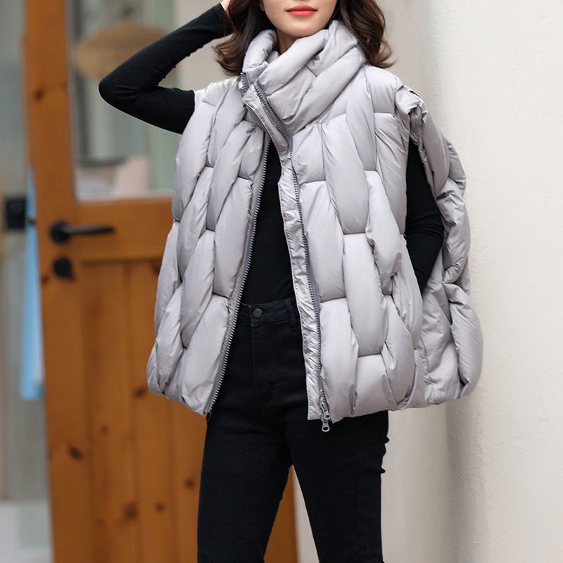 Femmes hiver vers le bas coton gilet veste 2025 sans manches col montant dames gilet manteau mode décontracté dame vêtements d'extérieur