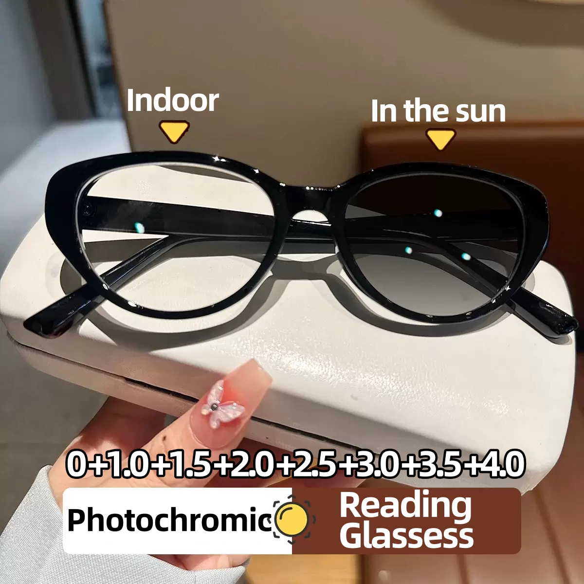Lunettes de lecture œil de chat pour femmes, nouveau Style, mode dames, lunettes photochromiques unisexes, couleur changeante, presbytie, lunettes de soleil