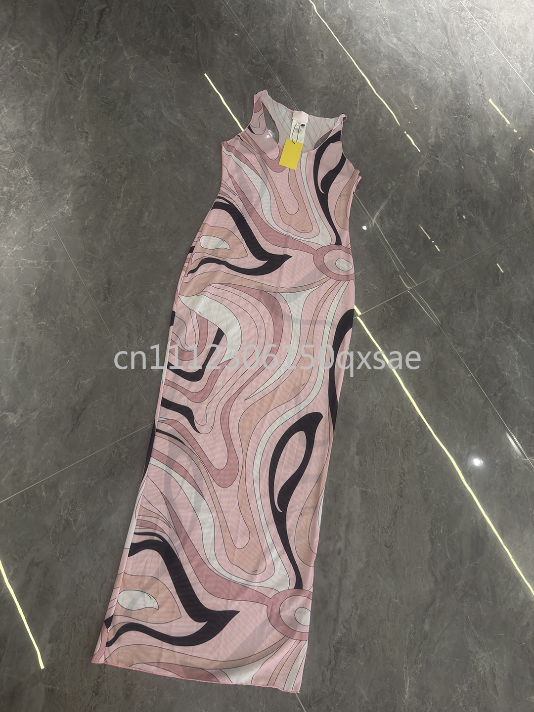Robes débardeurs roses en maille pour femmes de la marque Classic Brand avec logo signature en lettres, design de luxe, jupes pour femmes, vêtements de plage, maillots de bain