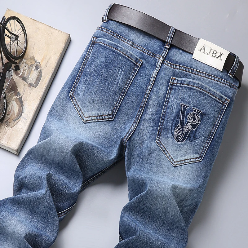 Jeans carillon coupe couvertes pour hommes, pantalons longs décontractés polyvalents, marque de luxe européenne, mode haut de gamme, vêtements en denim, Y2K