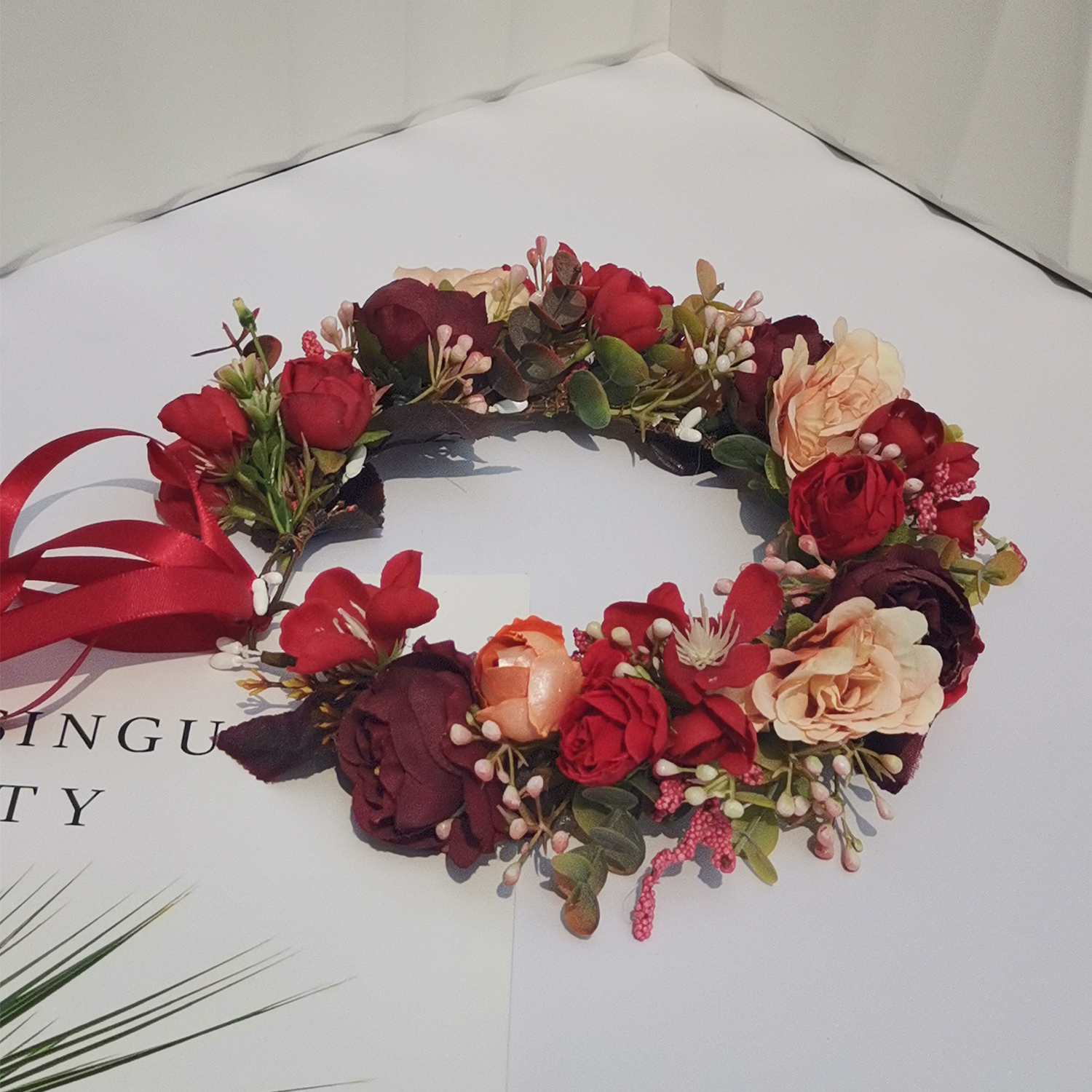 Serre-tête floral bohème de plage, accessoires de cheveux pour mariage, coiffe pour femme, accessoire de tête pour fiançailles, coiffe de mariée, couronne florale.