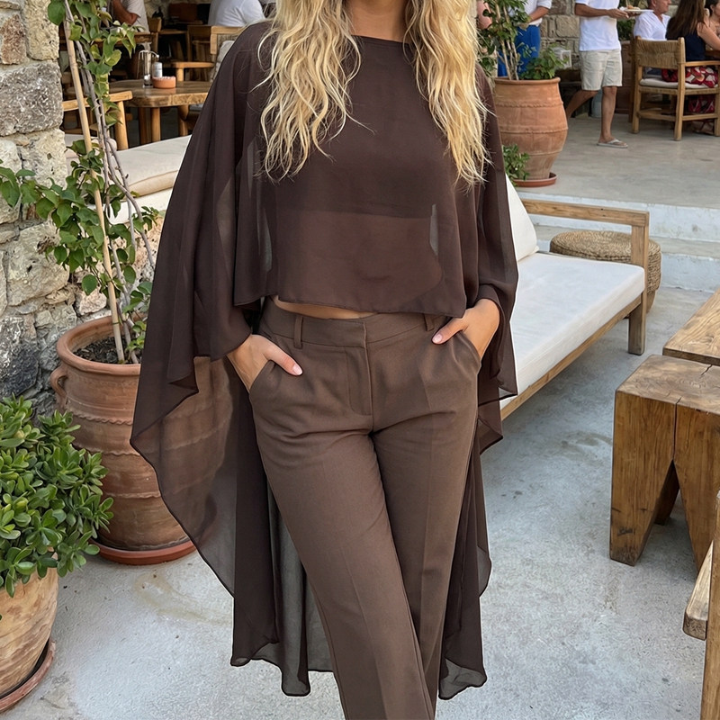 Châle et cape en maille transparente pour femme, en mousseline, longue, asymétrique, fluide, poncho, pour mariée, mariage, soirée, couvre-vent fluide