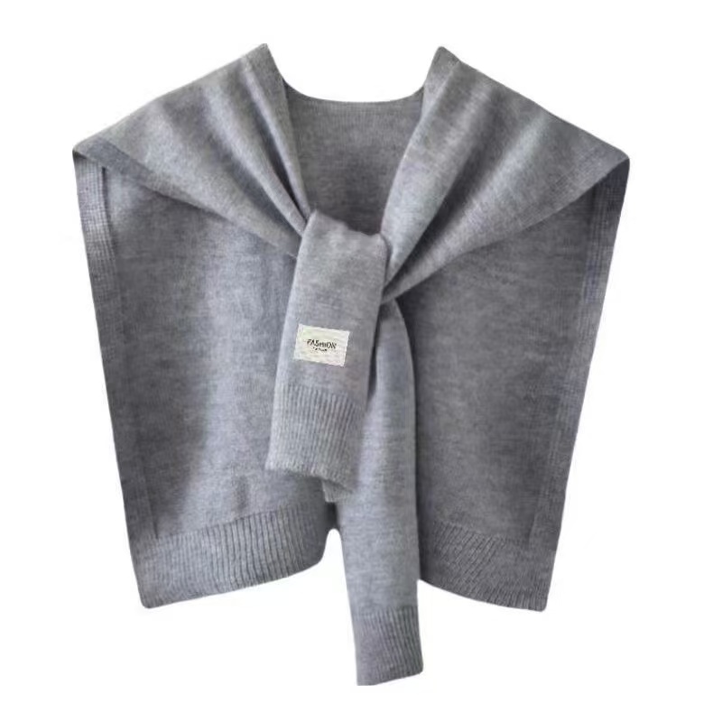 Châle tricoté coréen d'été, faux col de protection contre la climatisation, cape fine nouée, écharpe d'épaule pour femmes