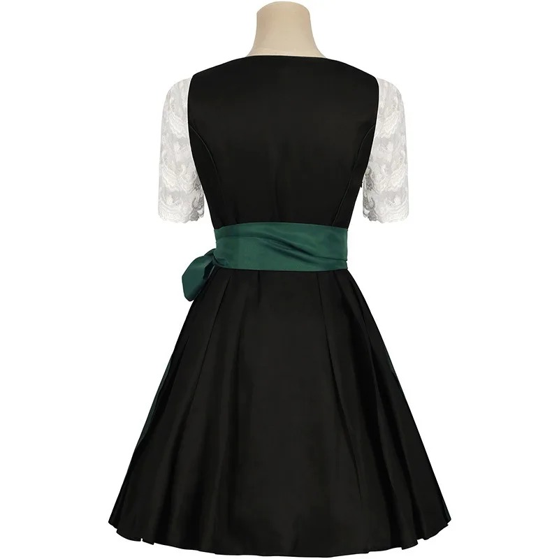Oktoberfest Dirndl Costume de femme de chambre femmes broderie paysanne tablier dentelle ceinture cravate robe Festival adulte tracht irlandais bavière tenue
