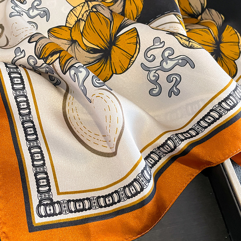 Marque de Luxe 2027 Écharpe 100% Soie Bandana Femme Foulards Carrés Élégants Bandeau de Mode Hijab Châles Foulard Bandeau
