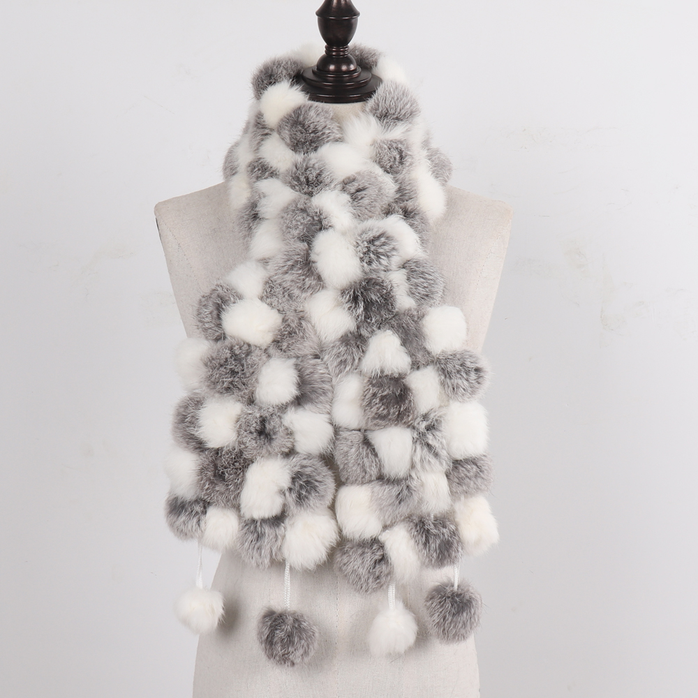 Écharpe chaude d'hiver pour femme en vraie fourrure de lapin, promotion exceptionnelle, cache-cou en fourrure de lapin naturelle 2026, écharpes 100 % fourrure véritable pour femme, vente en gros et au détail