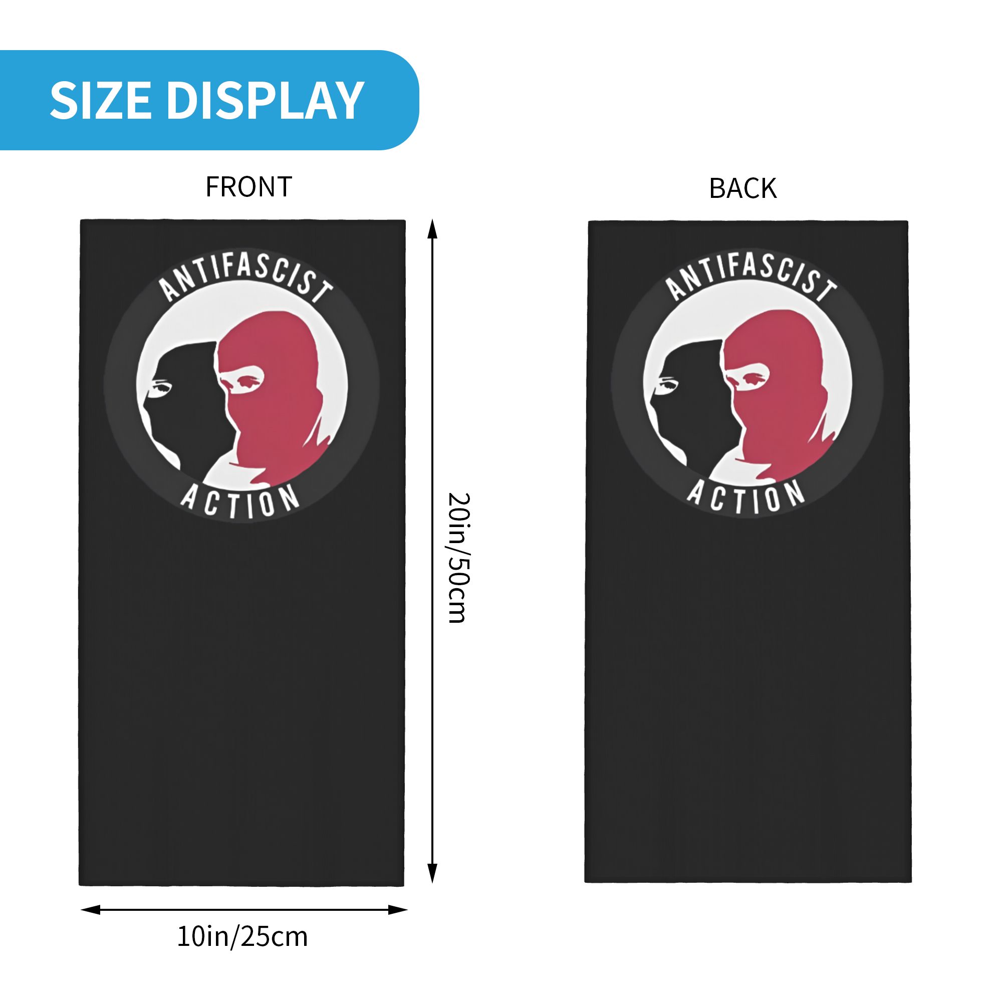 Anti fasciste Bandana cache-cou imprimé foulard chaud cyclisme écharpe cyclisme pour hommes femmes adultes toutes saisons