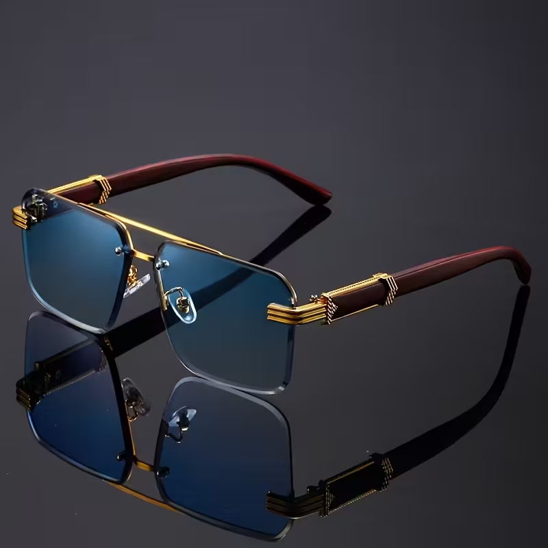 Une paire de lunettes de soleil tendance texturées à double pont, idéales pour le streetwear, les fêtes, les festivals de musique, les cadeaux et les vacances