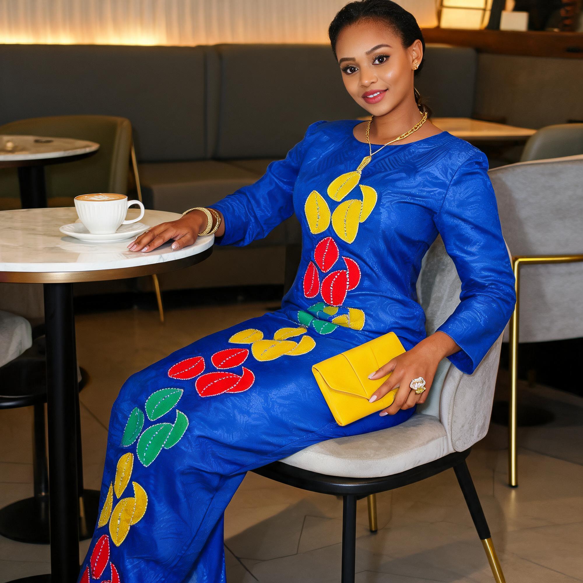 Robe africaine pour femmes, abaya brodée, grande taille, élégante, pour fête ou église, sans foulard