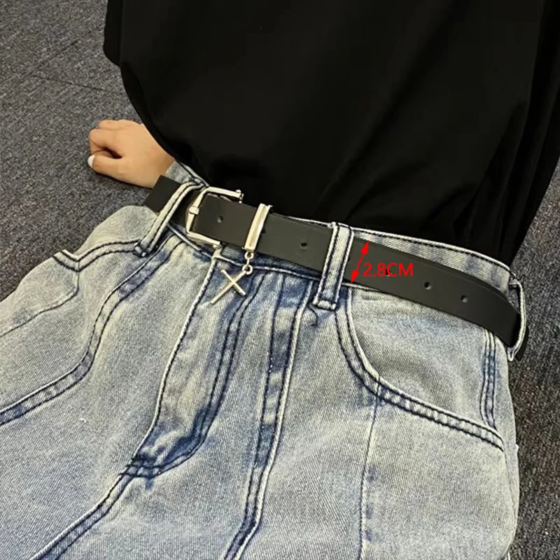 Ceinture en cuir PU de haute qualité pour femmes, ceinture vintage noire et marron, ceinture décontractée tendance pour jeans, pantalons, tenues quotidiennes